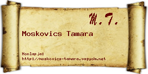 Moskovics Tamara névjegykártya